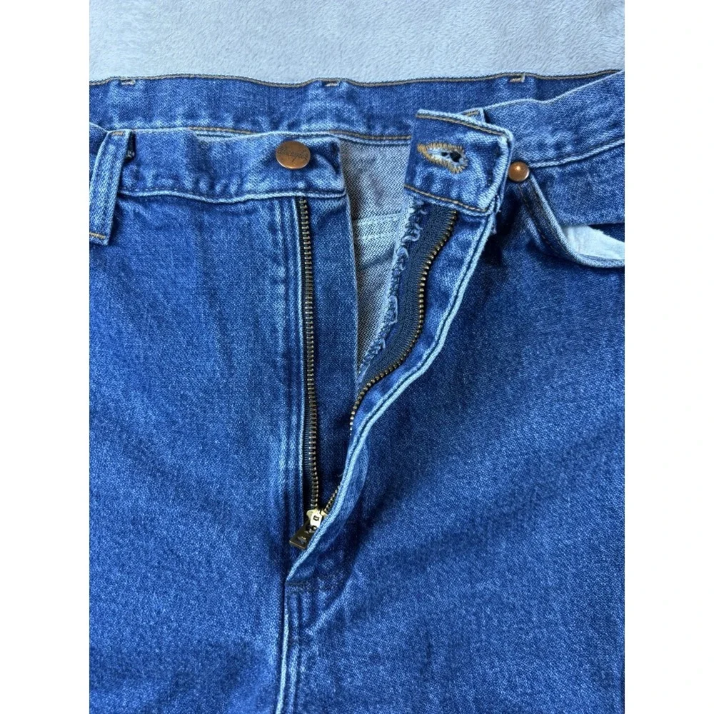 Wrangler Jeans Mens 36x34 Cowboy Cut Slim Fit‎ Dark Wash Cotton 936GBK (34x33.5)